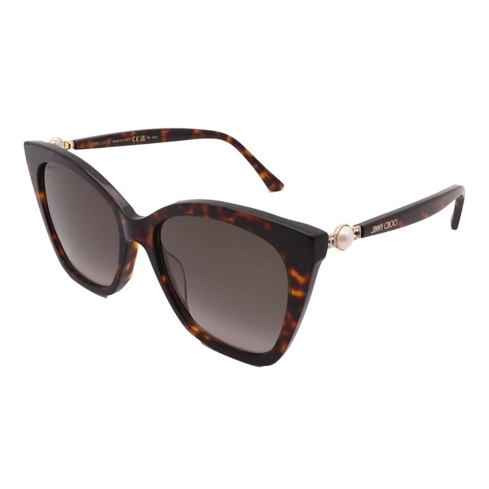 Jimmy Choo Cat Eye Sunglasses Rua /G 086HA Havana 56mm
